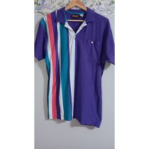 Spalding Medium Vintage Purple 90's Retro Classic Colorful Pullover Pro Shirt